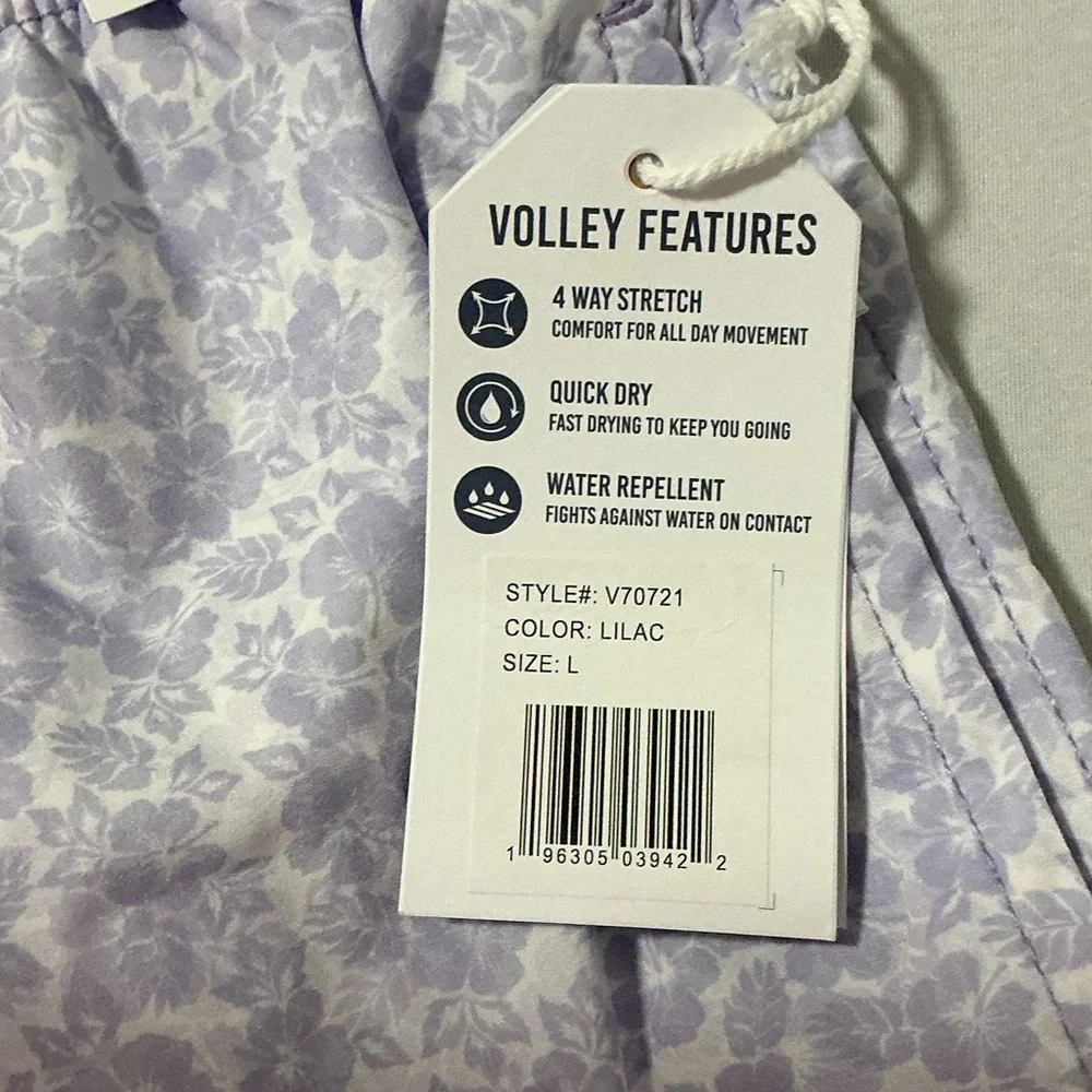 Vintage Summer Lilac Floral 4 Way Stretch Volleys Swim Shorts Size L NWT